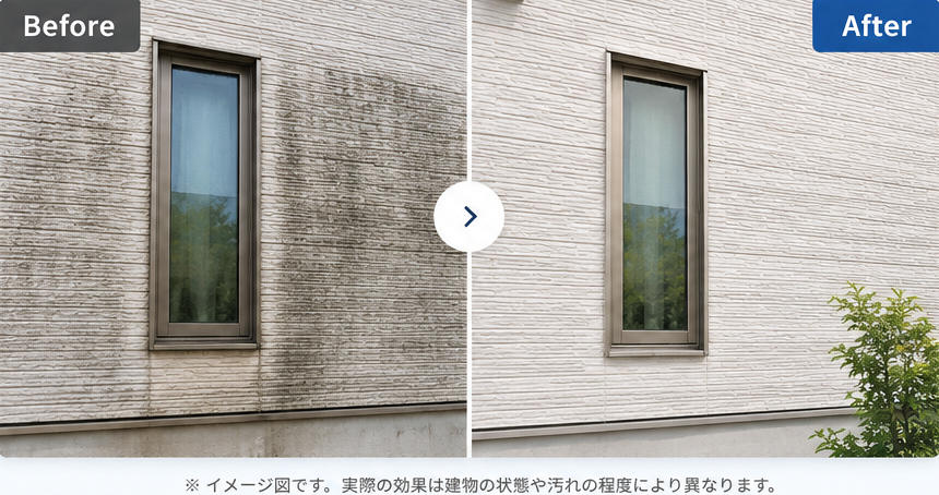 外壁洗浄ビフォーアフター